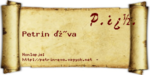 Petrin Éva névjegykártya